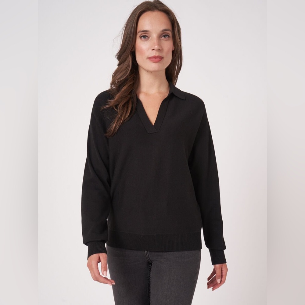 J. Crew With Cashmere Black V-Neck Sweater